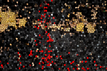 Combination of red, yellow and black stained glass