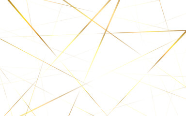 Modern geometric luxury web postcard template for business or presentation with golden lines on white background - Vector illustration