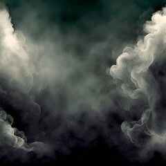 Fundo infinito escuro com nuvens de fumaça sombria aos lados - obrazy, fototapety, plakaty
