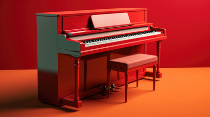 Elegant console piano against a clean background, a symbol of timeless musical grace and sophistication