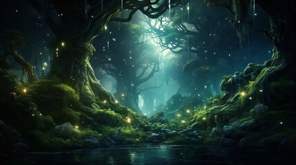 night in forest