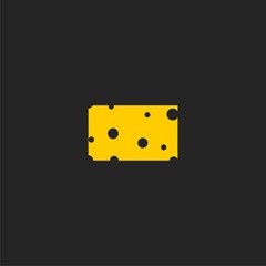 Cheese icon illustration isolated on black background 