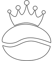 Coffee bean icon with crown