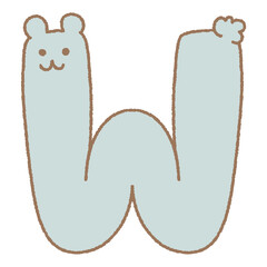 bear Zoo Alphabet with cute Animal cartoon Doodle pastel color  for kids education invitation card nursery poster