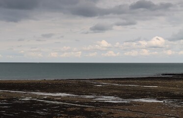 storm over the sea in Normandy, France 
