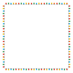 Christmas color lights isolated on white background