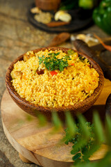 vegetable and chicken fried rice