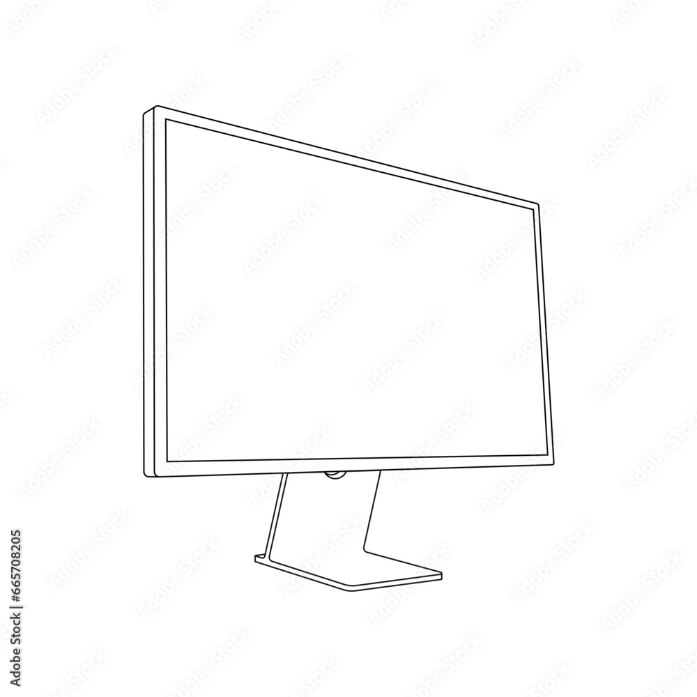 Poster monitor line icon. display outline stroke vector illustration.