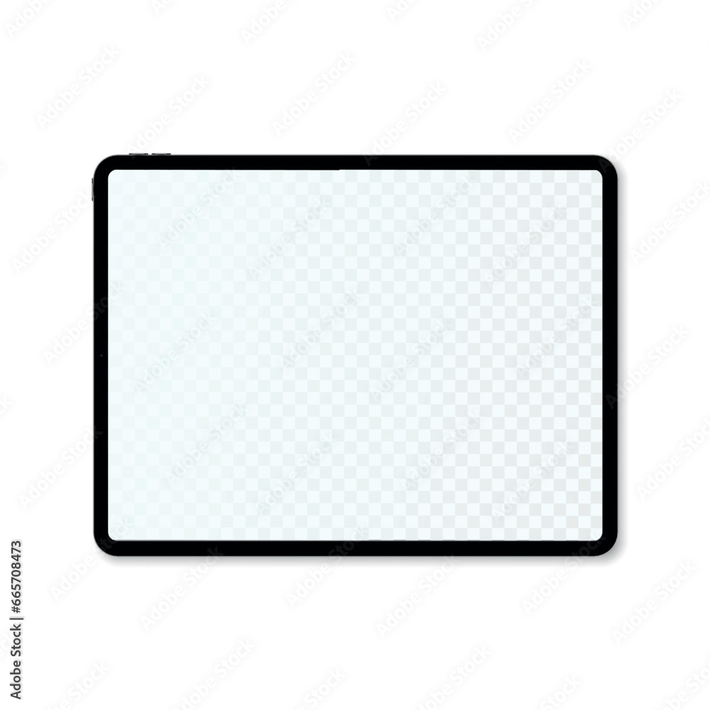 Poster realistic tablet mockup with blank screen. ui, ux template for infographics or presentation 3d reali