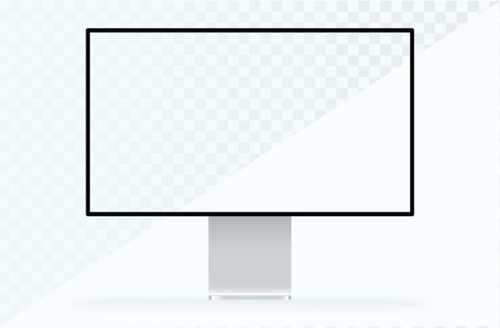 desktop pc vector mocup. monitor display with blank screen isolated on background. Vector illustration