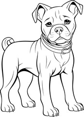 American Bully dog coloring page