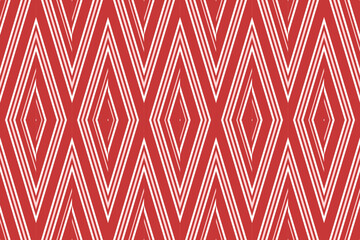 Seamless pattern with rhombuses in red and white colors