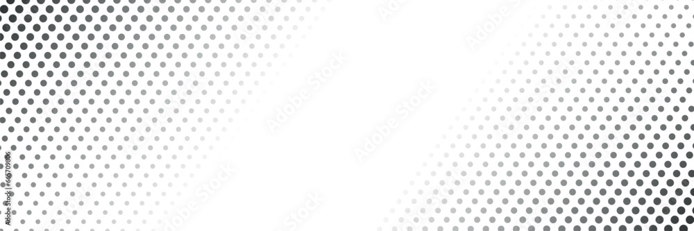 Poster Gradient Modern Backdrop. Fade Vintage Texture. Monochrome Pattern. The halftone texture is monochrome