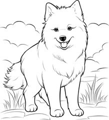 Samoyed dog coloring page