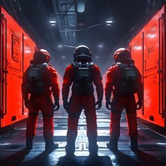Space soldiers in space at war