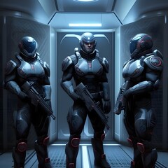 Space soldiers in space at war