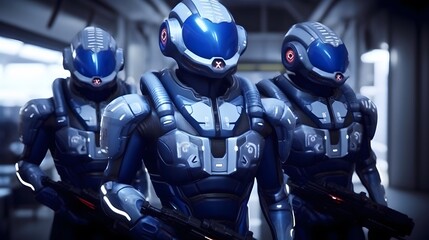 Space soldiers in space at war