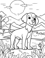 Brittany dog Coloring page