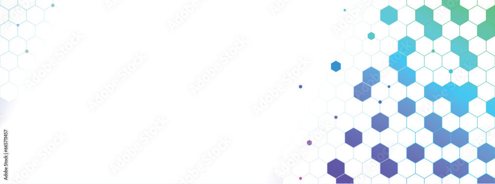 Aufkleber Vector banner design, white background with hexagon pattern. line hexagon light technology futuristic geometric design modern on white background vector.