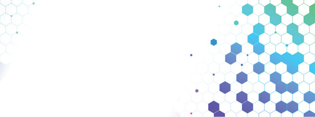 Vector banner design, white background with hexagon pattern. line hexagon light technology futuristic geometric design modern on white background vector.