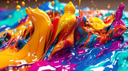 colourful background of paint splash copy space 3d.Generative AI