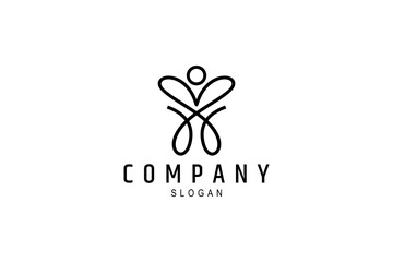 Butterfly line abstract logo design