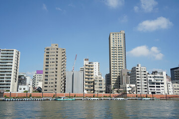 Fototapeta na wymiar Cityscape of Sumida River in Japan