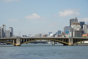 Cityscape of Sumida River in Japan
