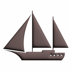 Ship 3D water transport for decoration and design.

