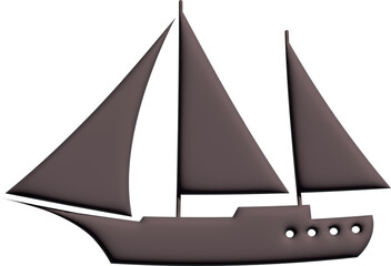 Ship 3D water transport for decoration and design.

