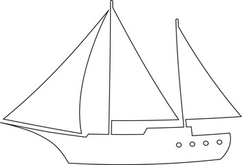  Boat water transport drawing for decoration and design.