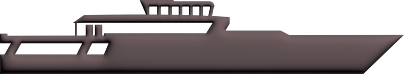 Ship 3D water transport for decoration and design.

