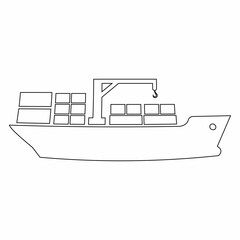 Boat water transport drawing for decoration and design.