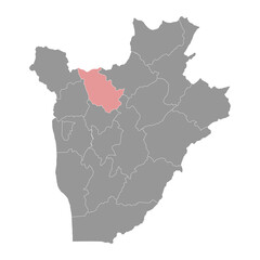 Kayanza province map, administrative division of Burundi.