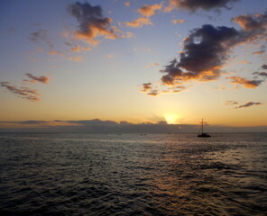 Naklejka na ściany i meble the sunset over the Indian ocean in Reunion island