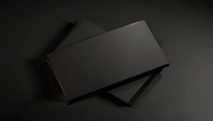 Blank black card isolated on black background 