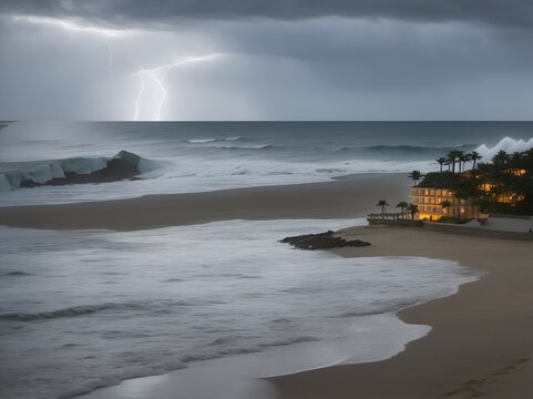 Tormenta en la playa