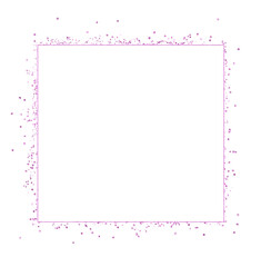 Pink Glitter Sparkle Square Frame. Decorative Shiny Border