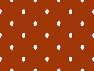 Seamless pattern white polka dots on orange background minimal design.
