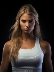 Fototapeta premium Pretty woman tennis player sport fashion portrait