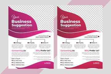 Business Flyer Layout with Colorful Accents. Corporate creative colorful business flyer template design , abstract business flyer, vector template design or business poster template in A4 size.