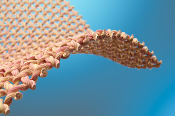 Close-up of fabric interlaced fiber.