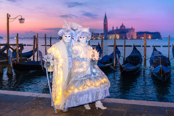 Carnevale di Venezia,Carneval .San Giorgio Maggiore  in the...