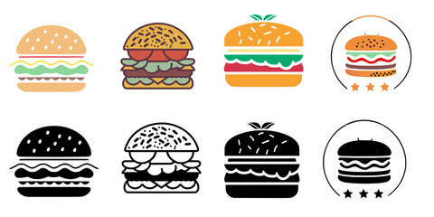 Burger logo ideas, Burger brand identity, Burger logo vector, Burger logo illustrator, Burger logo colors