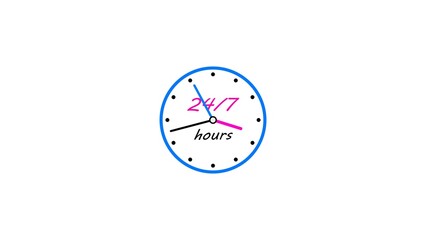 abstract 24 hours timer clock illustration background  4k 