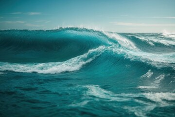 Fototapeta premium Abstract water ocean wave, blue, aqua, teal texture. Blue and white water wave web banner Graphic Resource as background for ocean wave abstract.