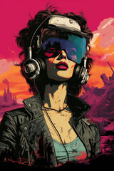 Vintage Vision: A 1970's Style Abstract Movie Poster Reflecting a Cinematic Era Through Geometric Mystique, Crafted by Generative AI