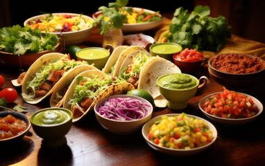 Homemade mexican street tacos , tacos al pastor