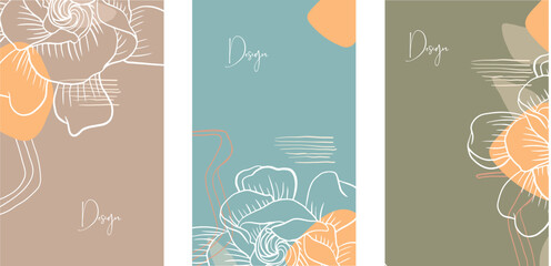 Abstract creative universal artistic templates. Suitable for poster, business card, invitation, flyer, banner, brochure, email header, post in social networks, advertising, events and page cover.