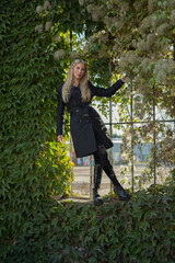 portrait of a wonderful young blond woman at autum in berlin